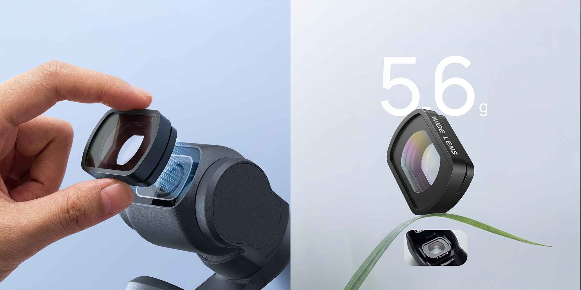 Obiektyw szerokokątny Telesin S5-FLT-48-TDJ do kamer DJI Osmo Pocket 4/3